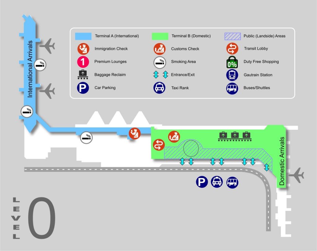 OR Tambo Airport : Maps | Air-Southafrica.com