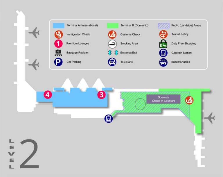 OR Tambo Airport : Maps | Air-Southafrica.com